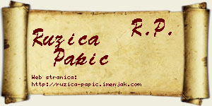 Ružica Papić vizit kartica